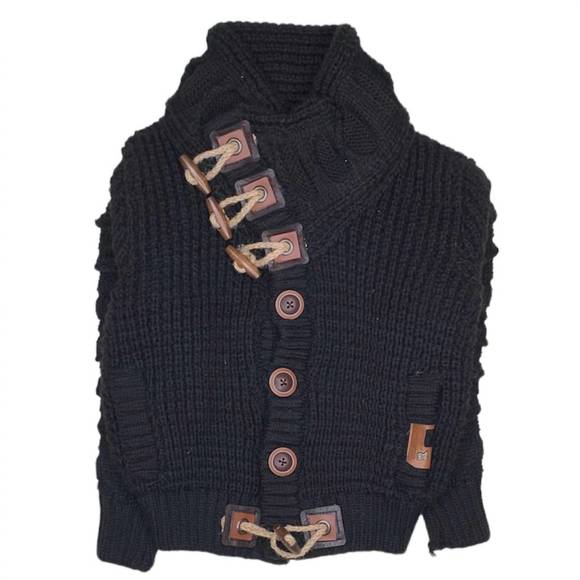 NEW LCR BLACK EDITION boy's wool blend sweater in black - Picture 1 of 2